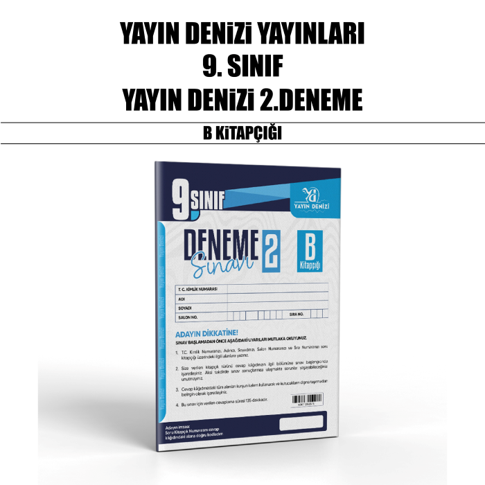 YDENİZİ 09.SINIF DENEME TARAMA SINAVI 2-B - 25-26